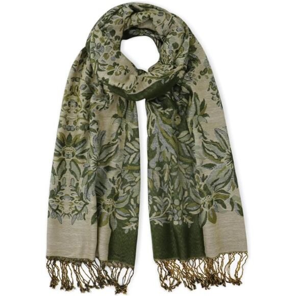 Silky Paisley Pashmina Shawl Scarf-Women's Soft Double-side Jacquard - Picture 1 of 6